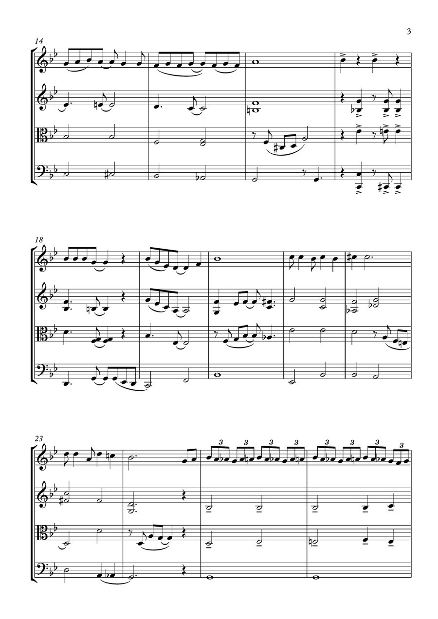 Orange Colored Sky String Quartet scores gallery preview page 3
