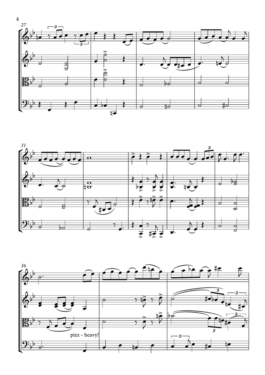 Orange Colored Sky String Quartet scores gallery preview page 4