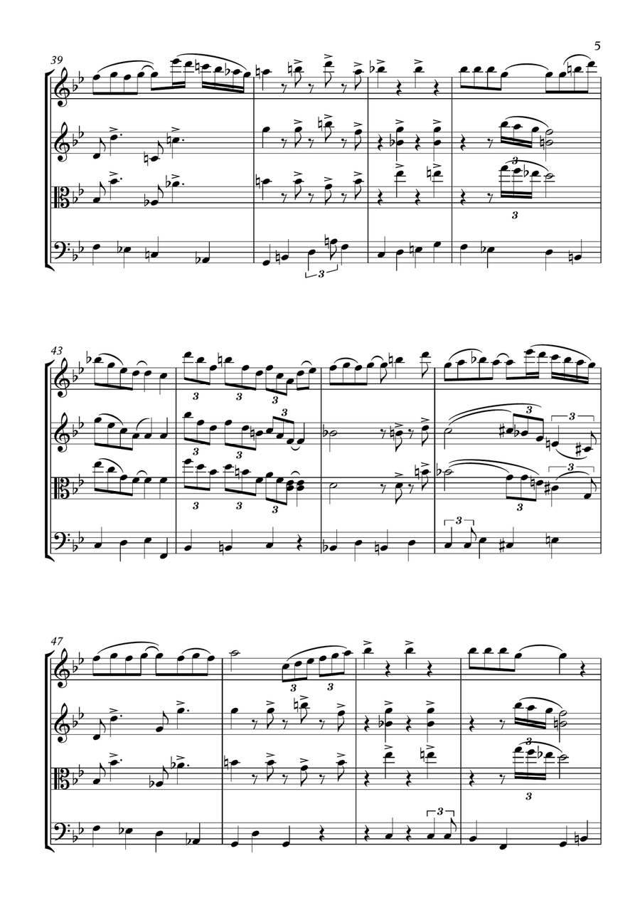 Orange Colored Sky String Quartet scores gallery preview page 5
