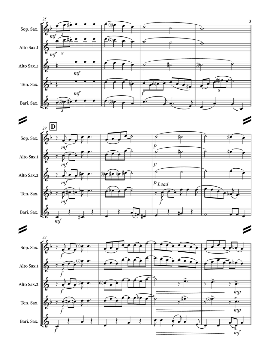 Ain’t Misbehavin (for Saxophone Quartet SATB or AATB) Saxophone Quartet scores gallery preview page 4