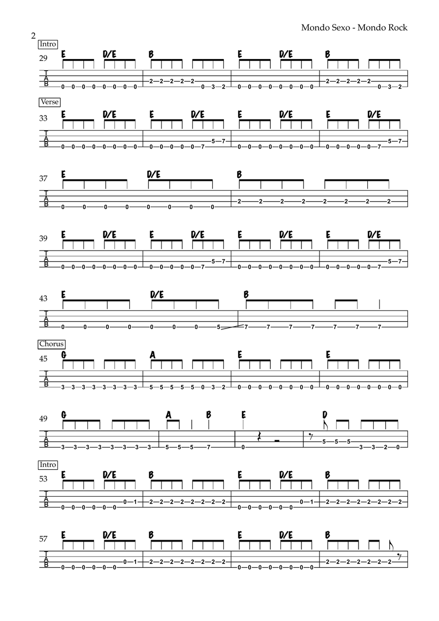 Mondo Sexo Mondo Sexo Acoustic Guitar scores gallery preview page 2