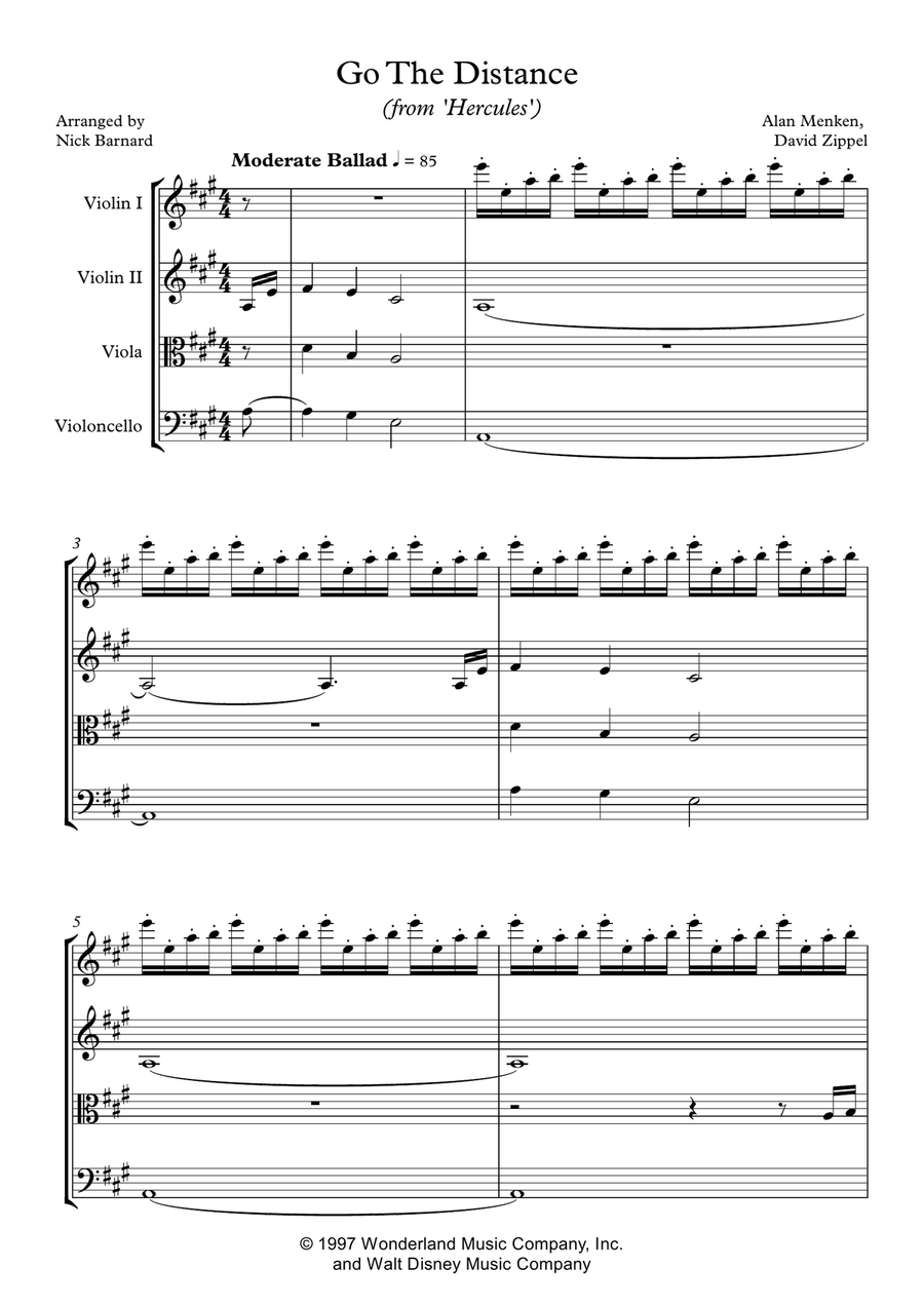 Go The Distance Go The Distance String Quartet scores gallery preview page 2
