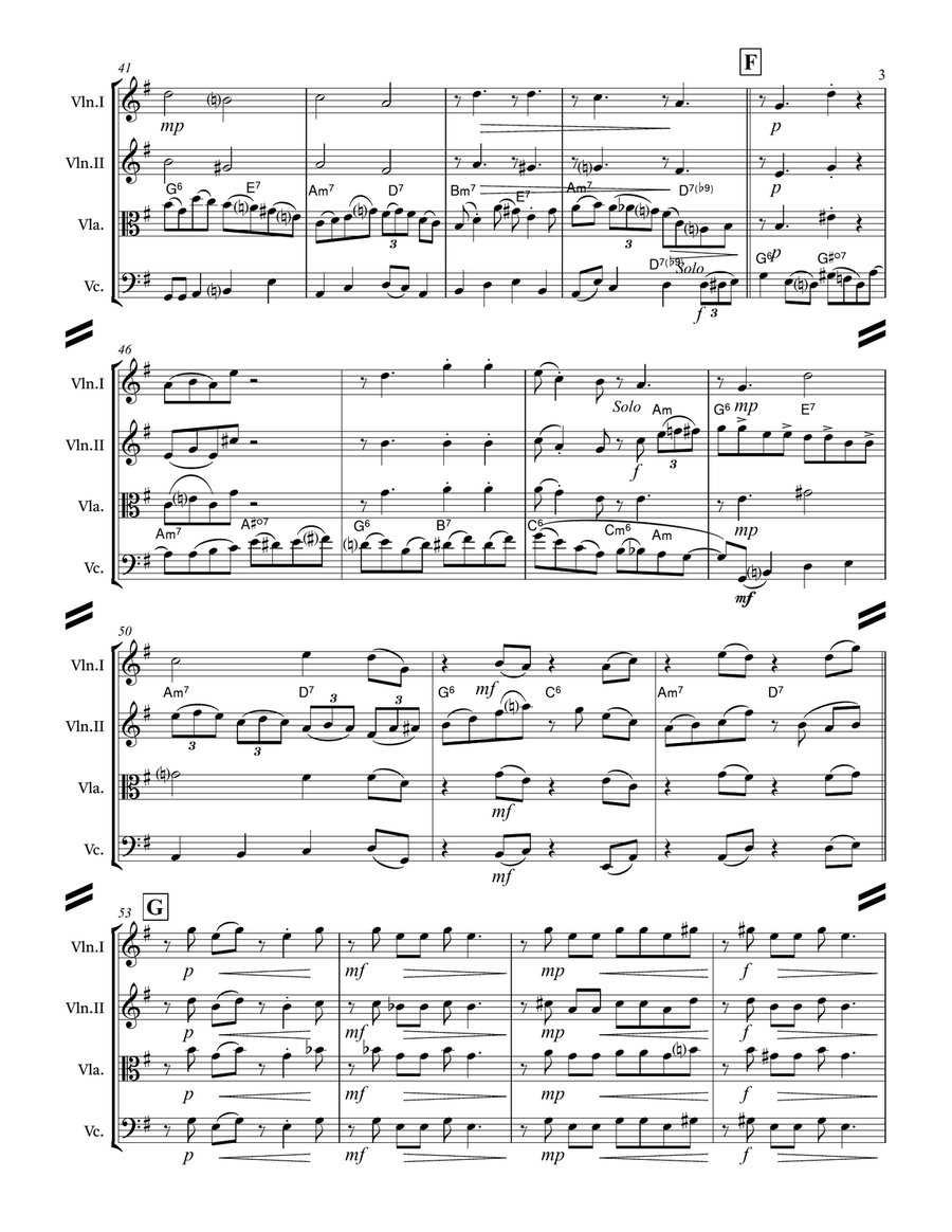 Ain’t Misbehavin (for String Quartet) String Quartet scores gallery preview page 4