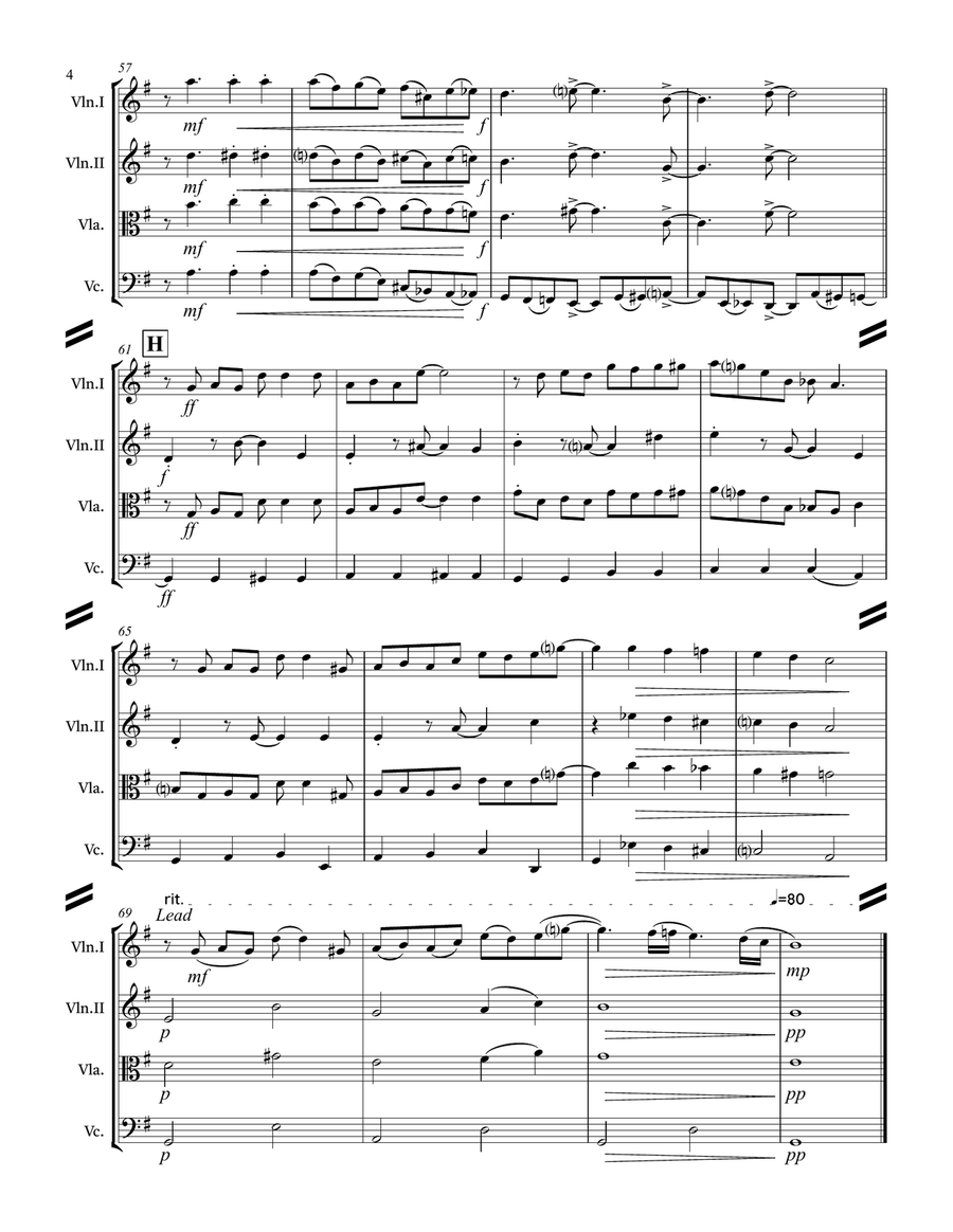 Ain’t Misbehavin (for String Quartet) String Quartet scores gallery preview page 5