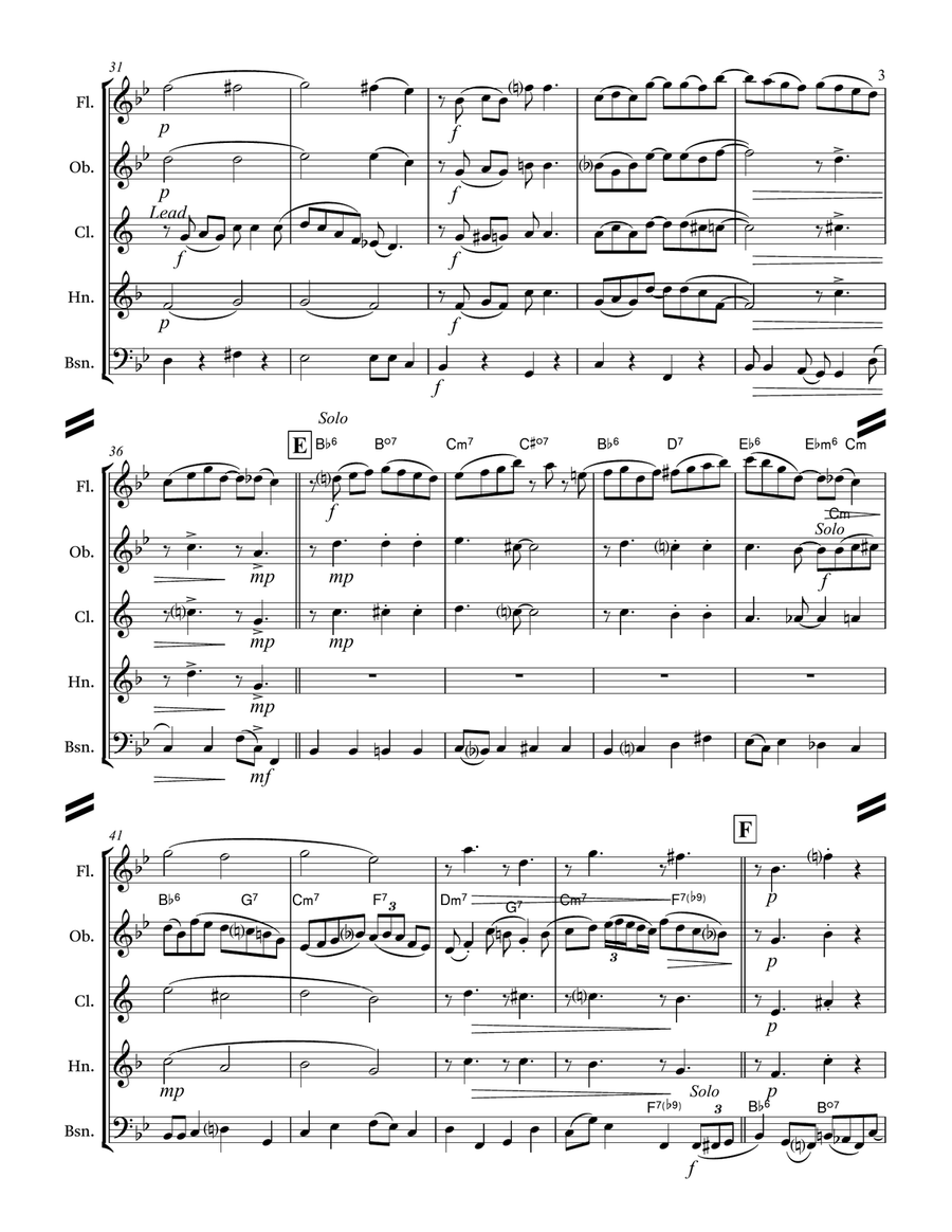 Ain’t Misbehavin (for Woodwind Quintet) Woodwind Quintet scores gallery preview page 4