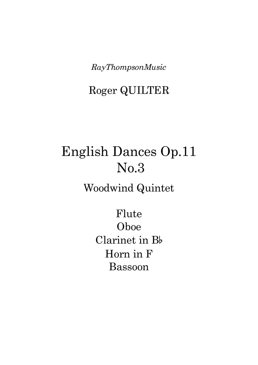 Quilter: Three English Dances Op.11 No.3 - wind quintet Woodwind Quintet scores gallery preview page 1