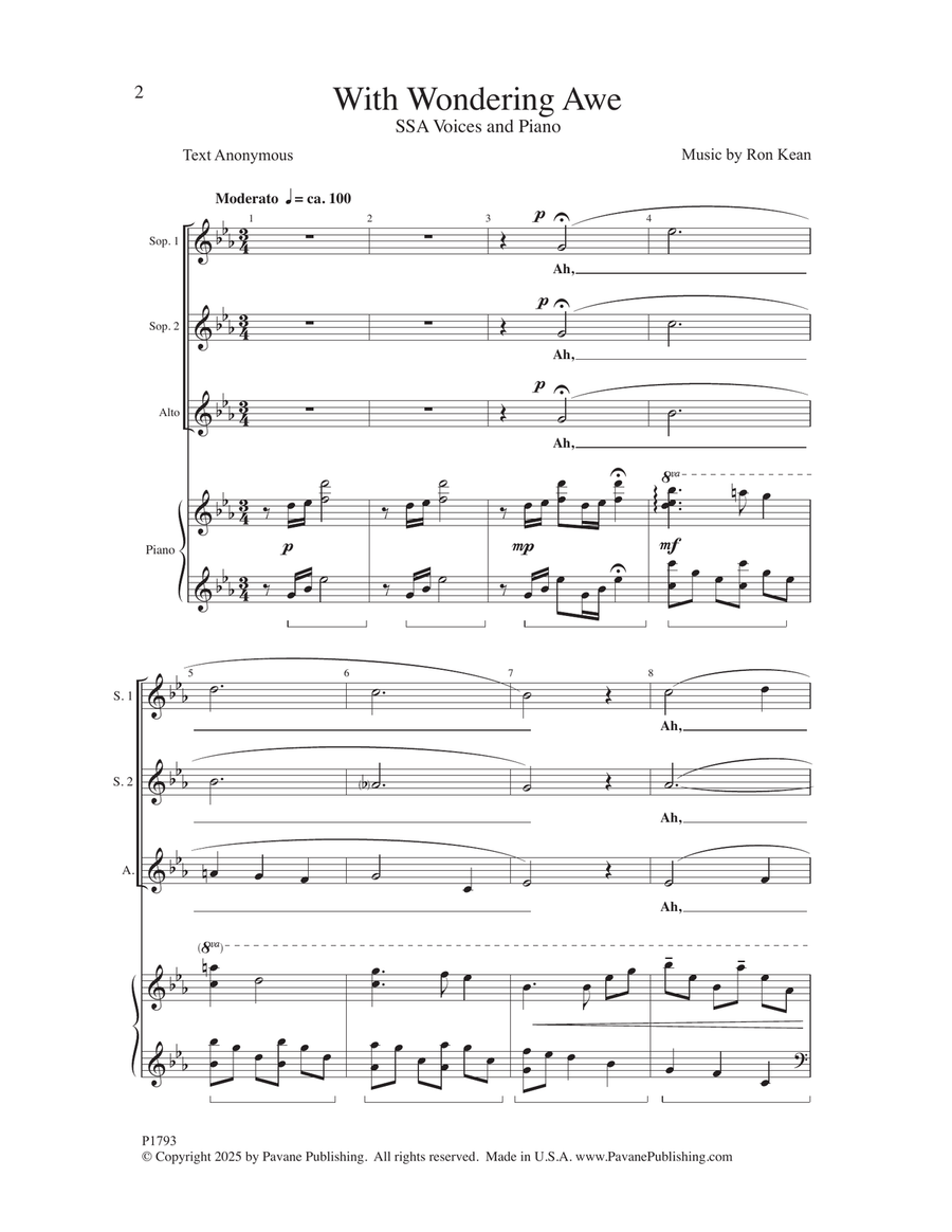 With Wondering Awe With Wondering Awe SSA scores gallery preview page 1