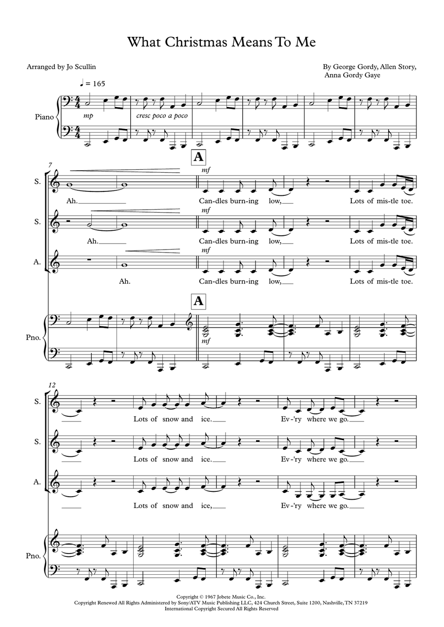 What Christmas Means To Me SSA scores gallery preview page 1