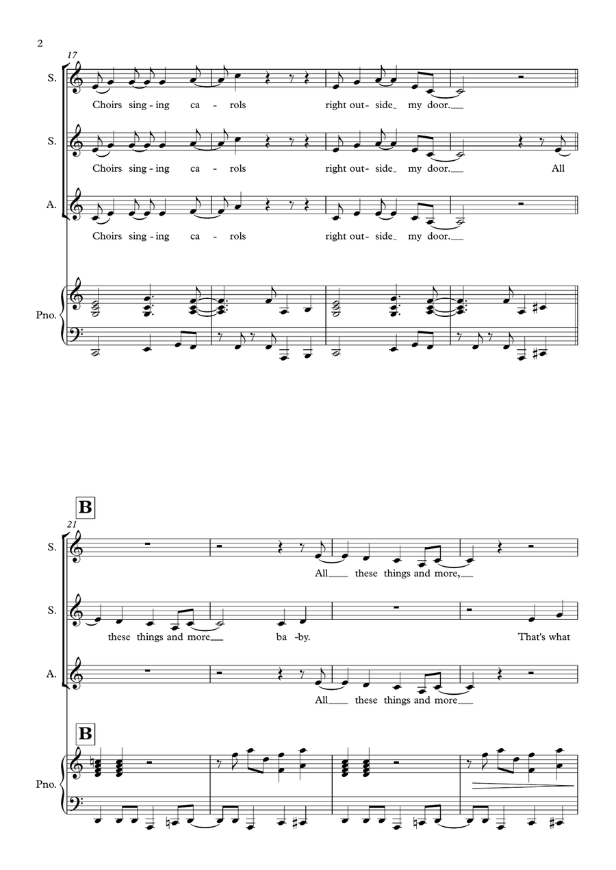 What Christmas Means To Me SSA scores gallery preview page 2