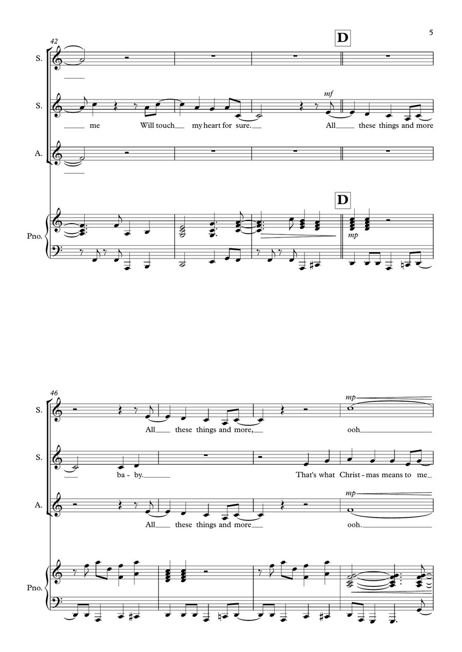 What Christmas Means To Me SSA scores gallery preview page 5