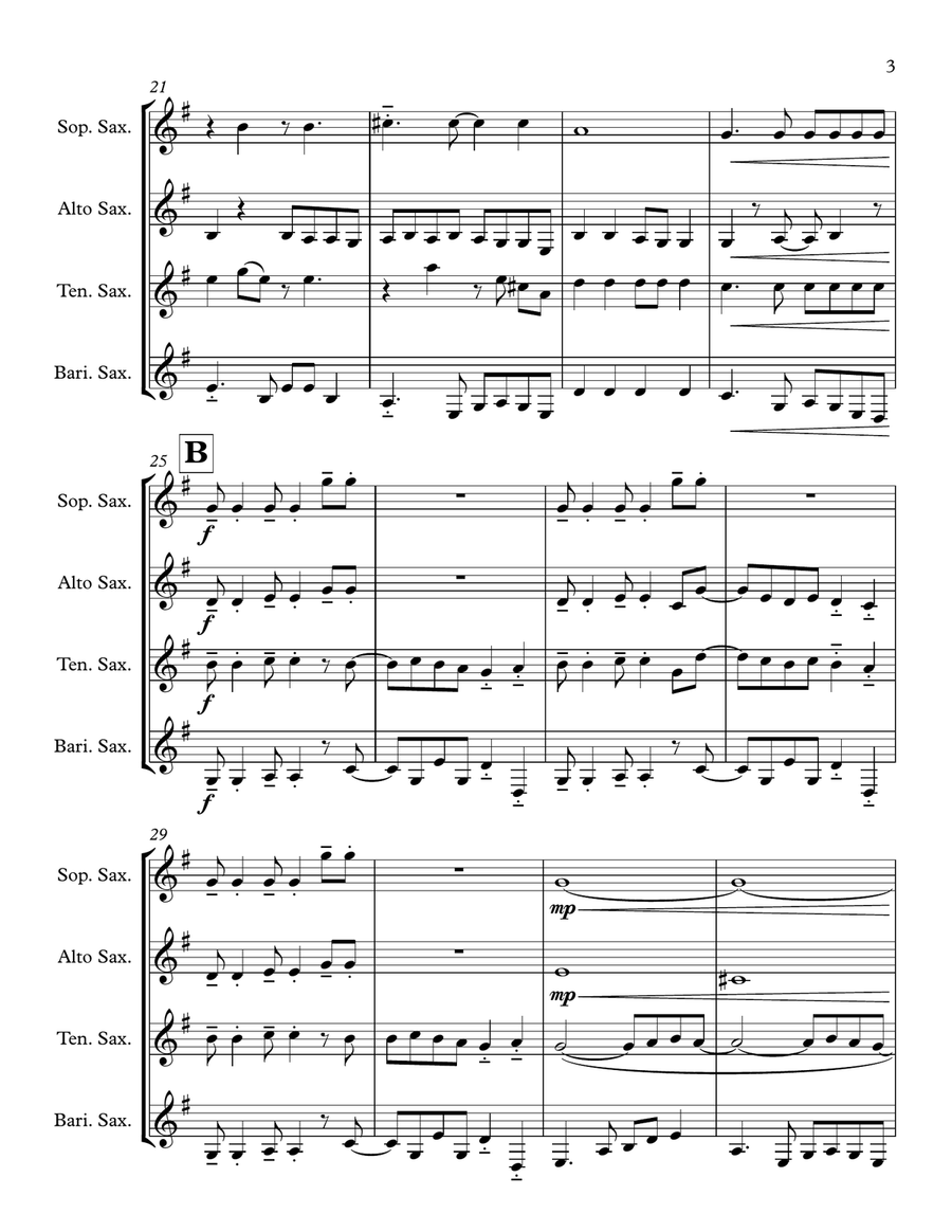 Accidentally In Love Accidentally In Love Saxophone Quartet scores gallery preview page 3