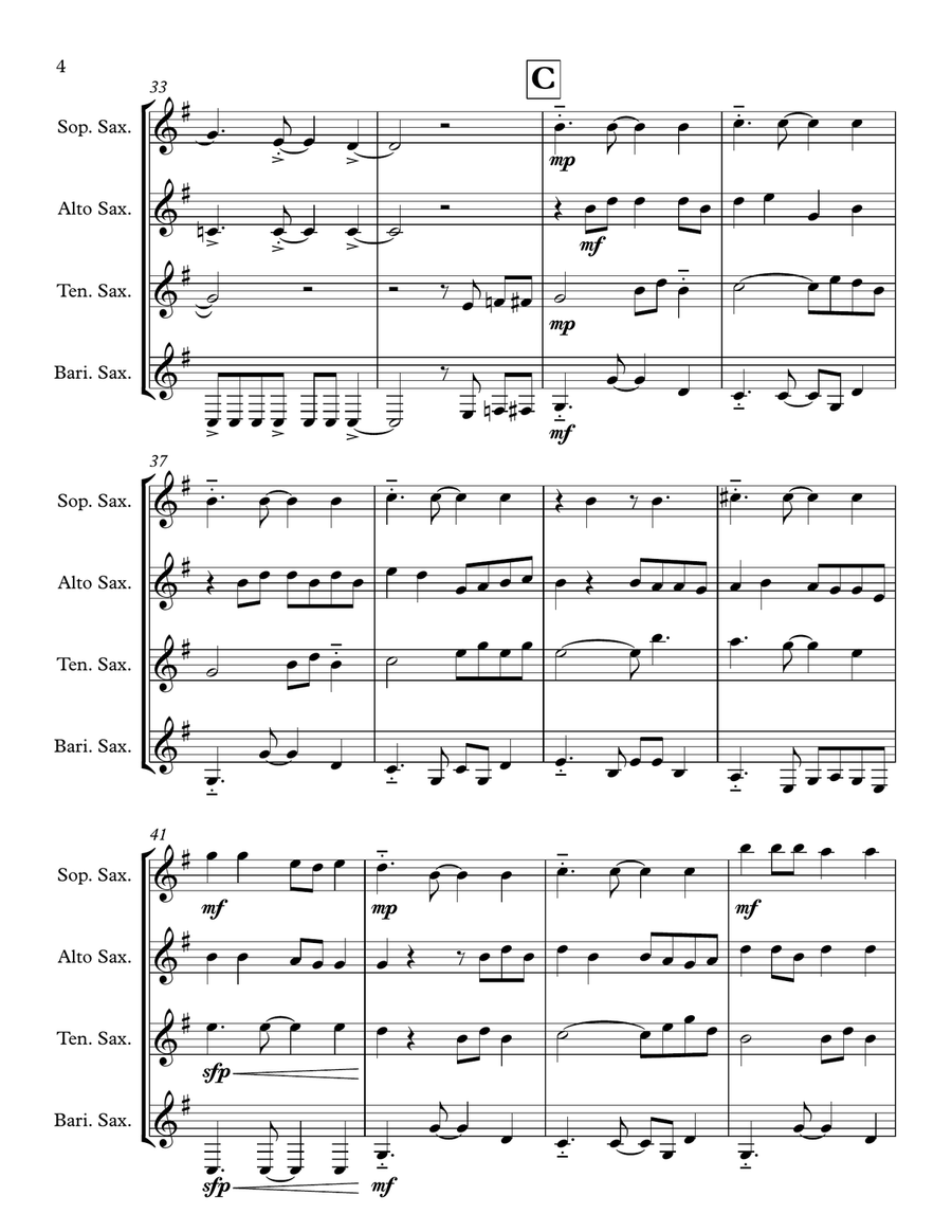 Accidentally In Love Accidentally In Love Saxophone Quartet scores gallery preview page 4