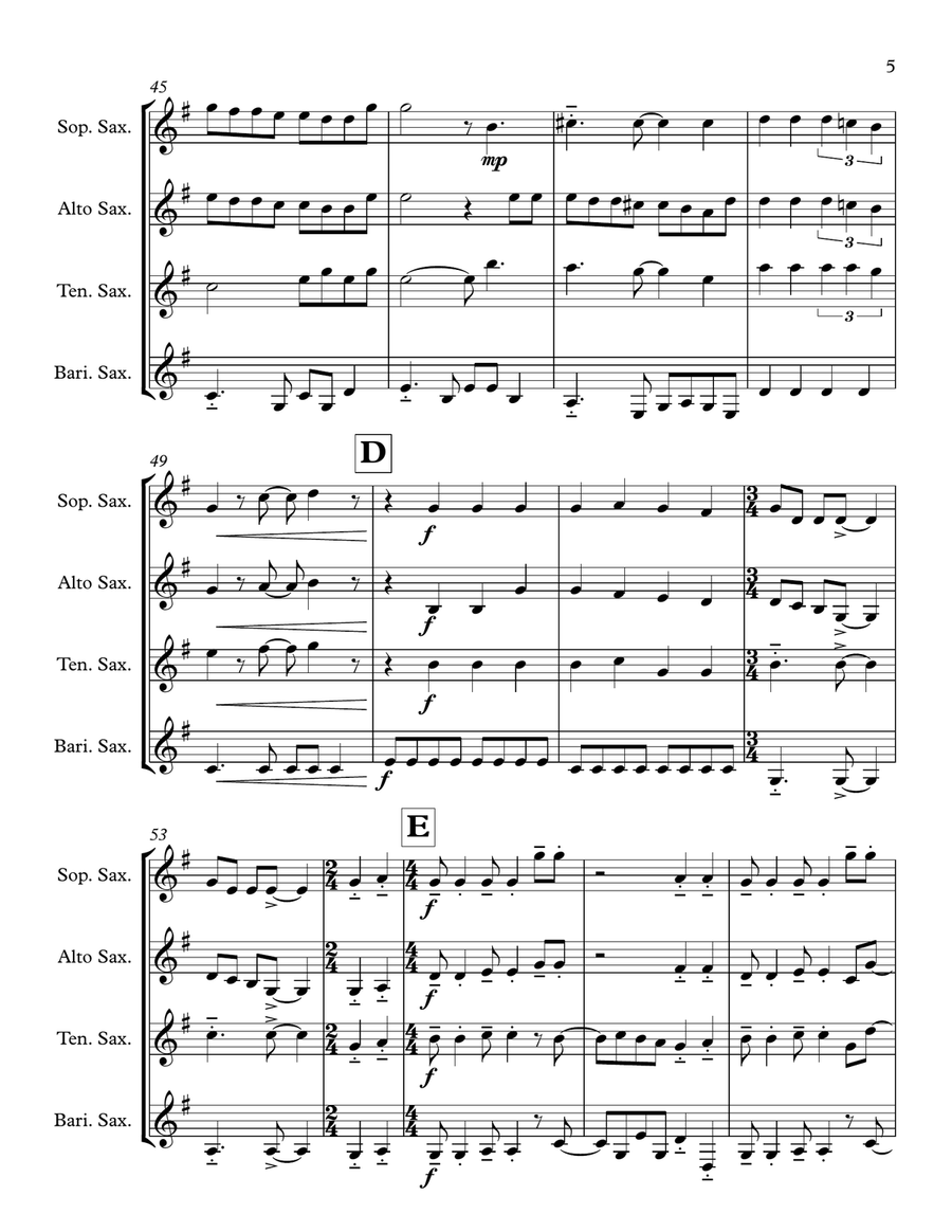 Accidentally In Love Accidentally In Love Saxophone Quartet scores gallery preview page 5