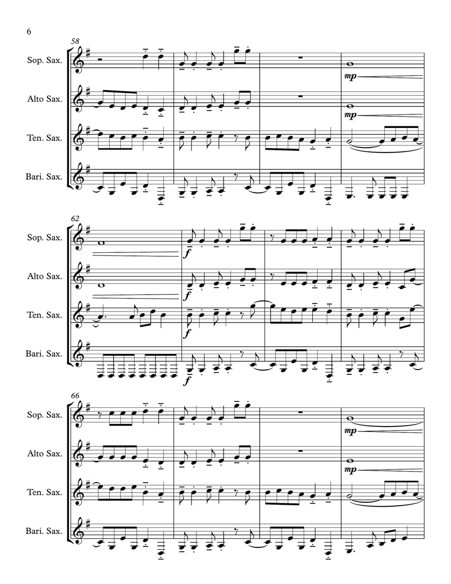 Accidentally In Love Accidentally In Love Saxophone Quartet scores gallery preview page 6