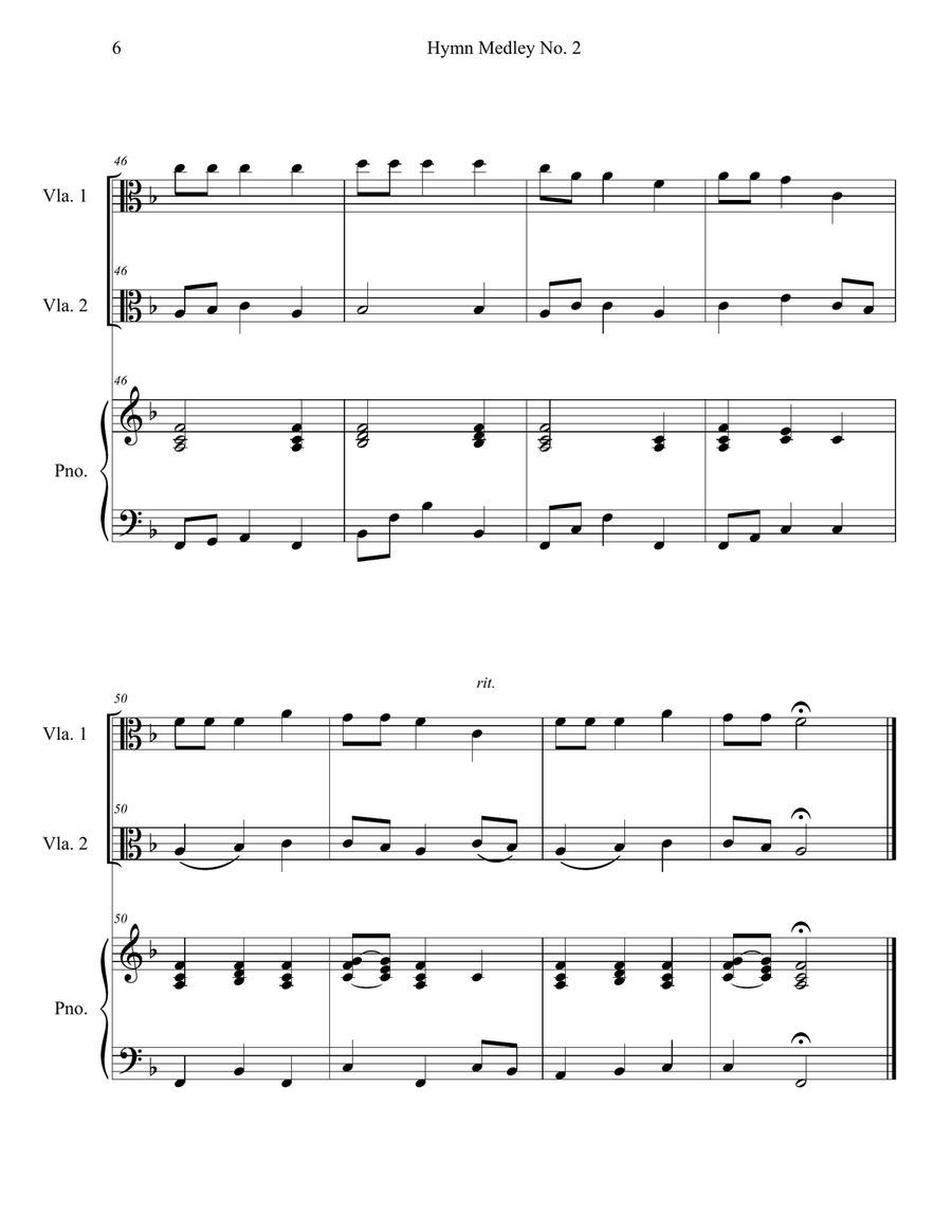 Hymn Medley No. 2 (Viola Duet with Piano Accompaniment) String Duet scores gallery preview page 6