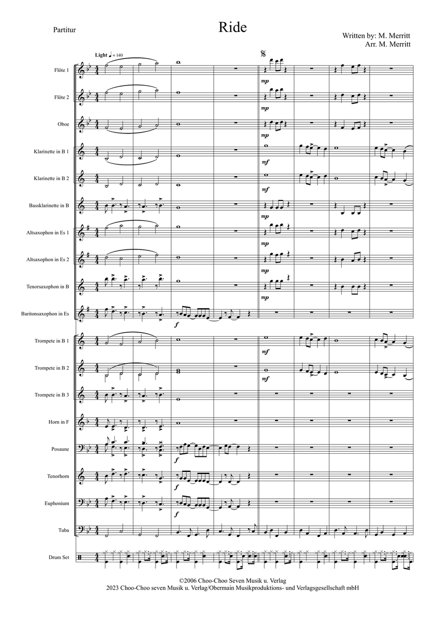 Ride Ride Concert Band scores gallery preview page 4