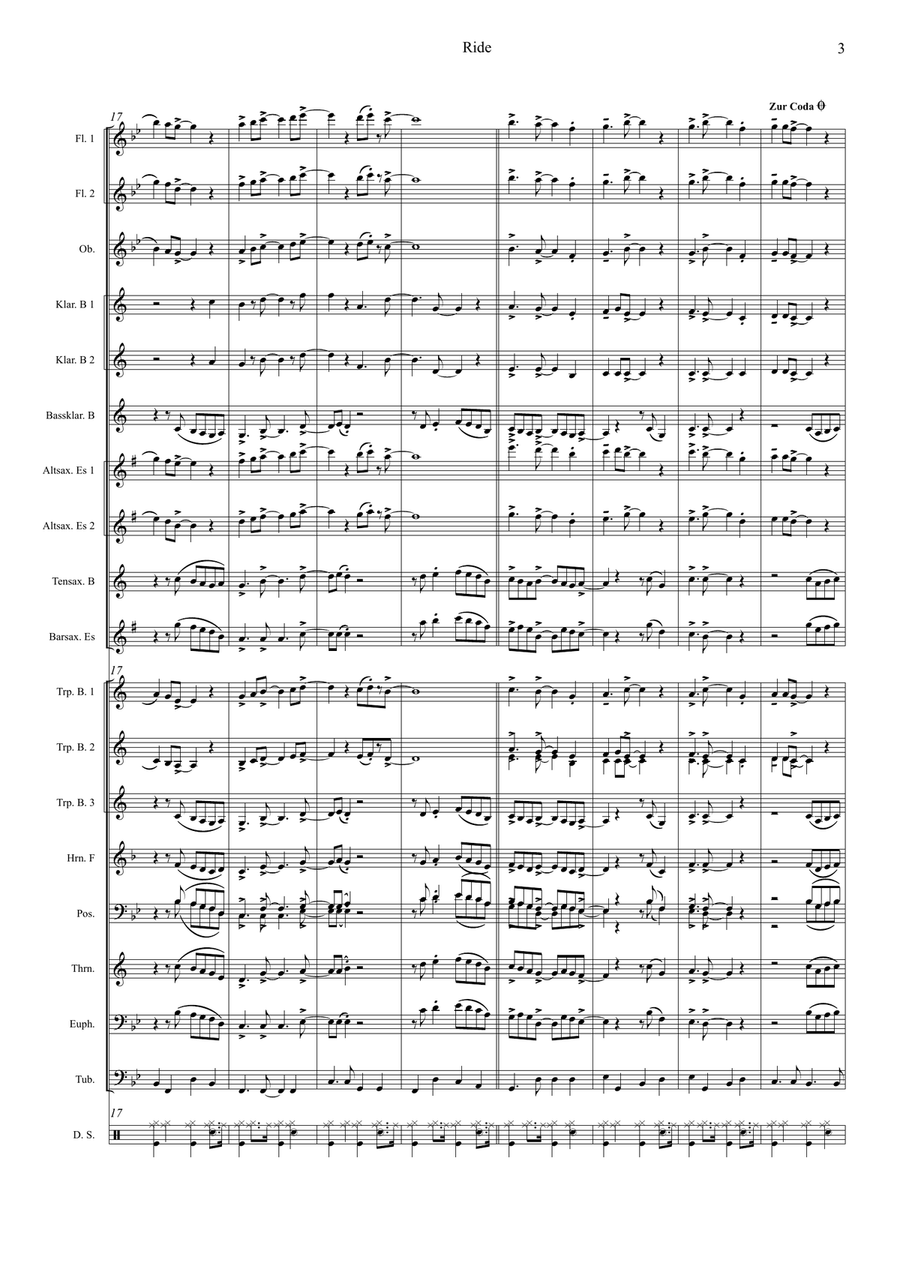 Ride Ride Concert Band scores gallery preview page 6