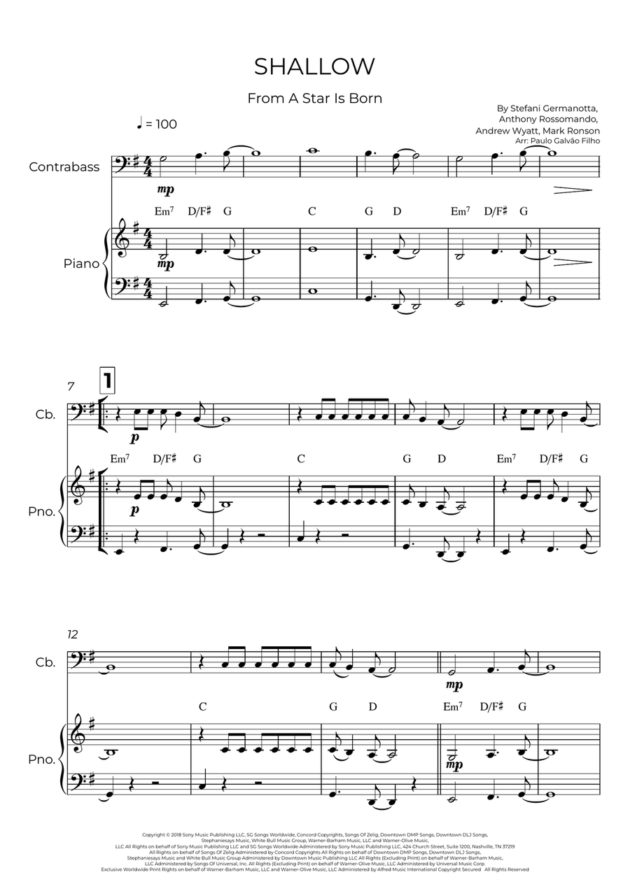 Shallow Shallow Double Bass scores gallery preview page 2