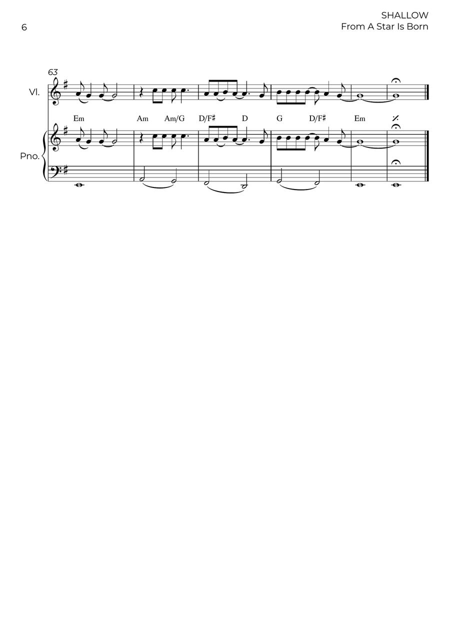Shallow Shallow Violin Solo scores gallery preview page 6