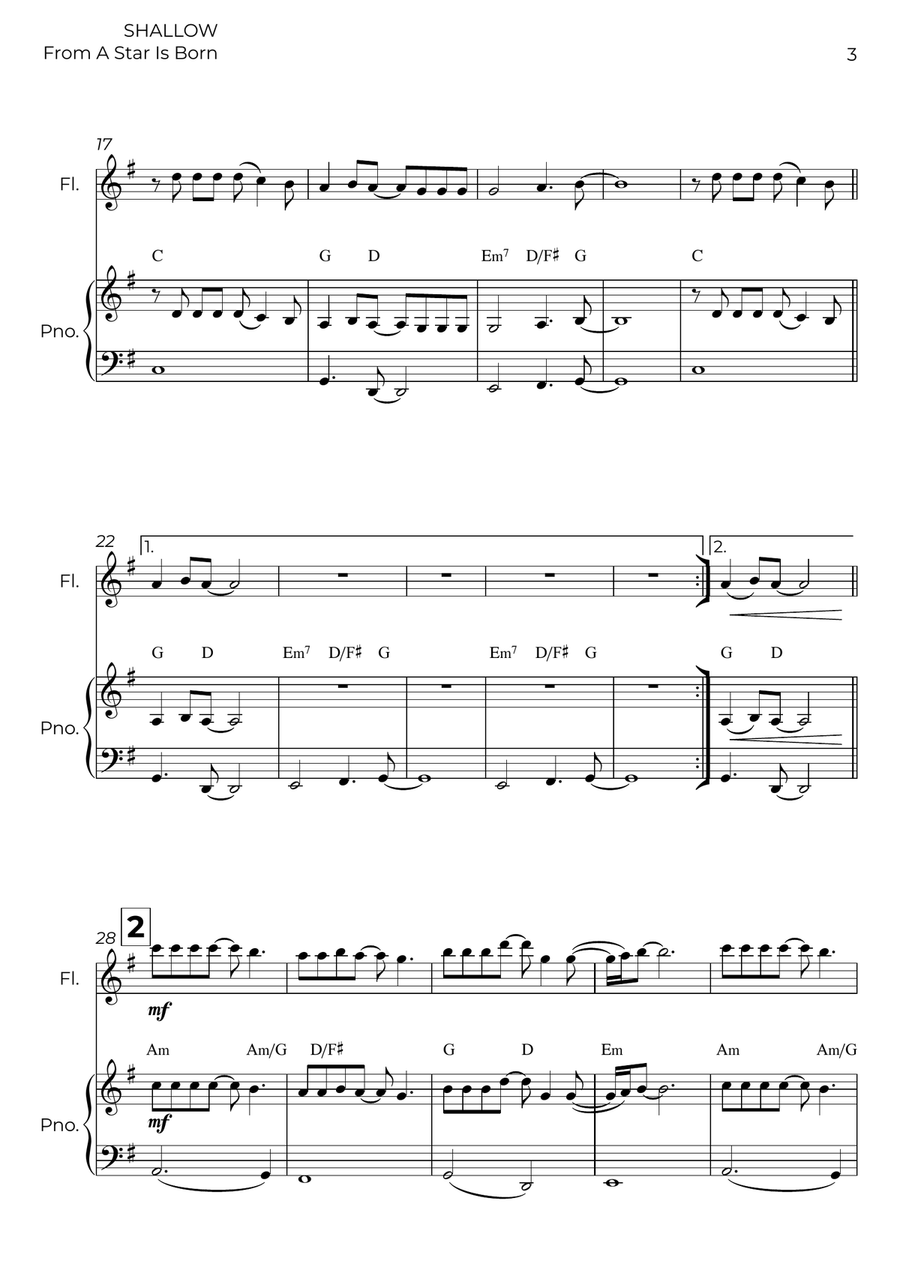 Shallow Shallow Flute Solo scores gallery preview page 3