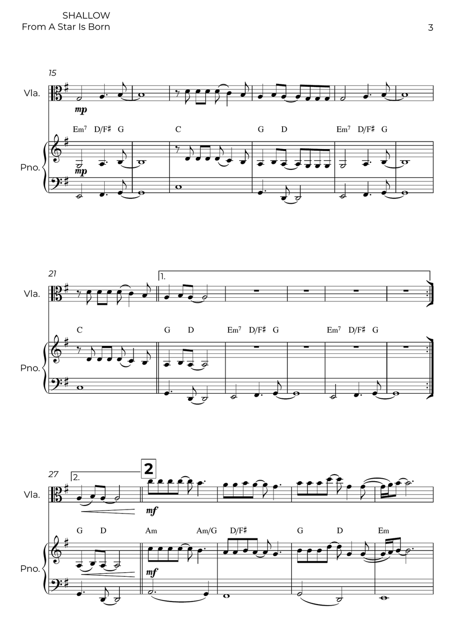 Shallow Shallow Viola scores gallery preview page 3