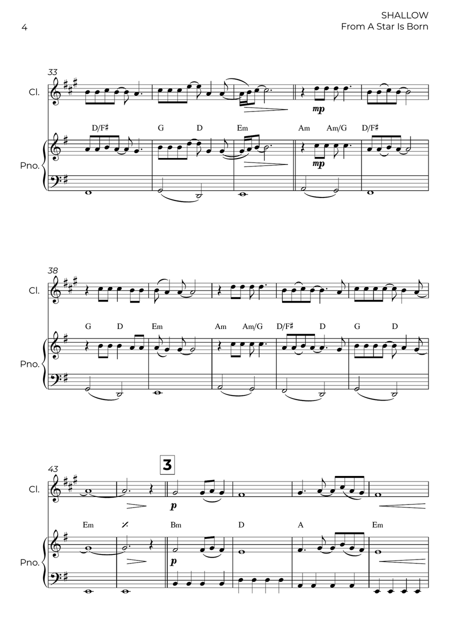 Shallow Shallow B-Flat Clarinet scores gallery preview page 4