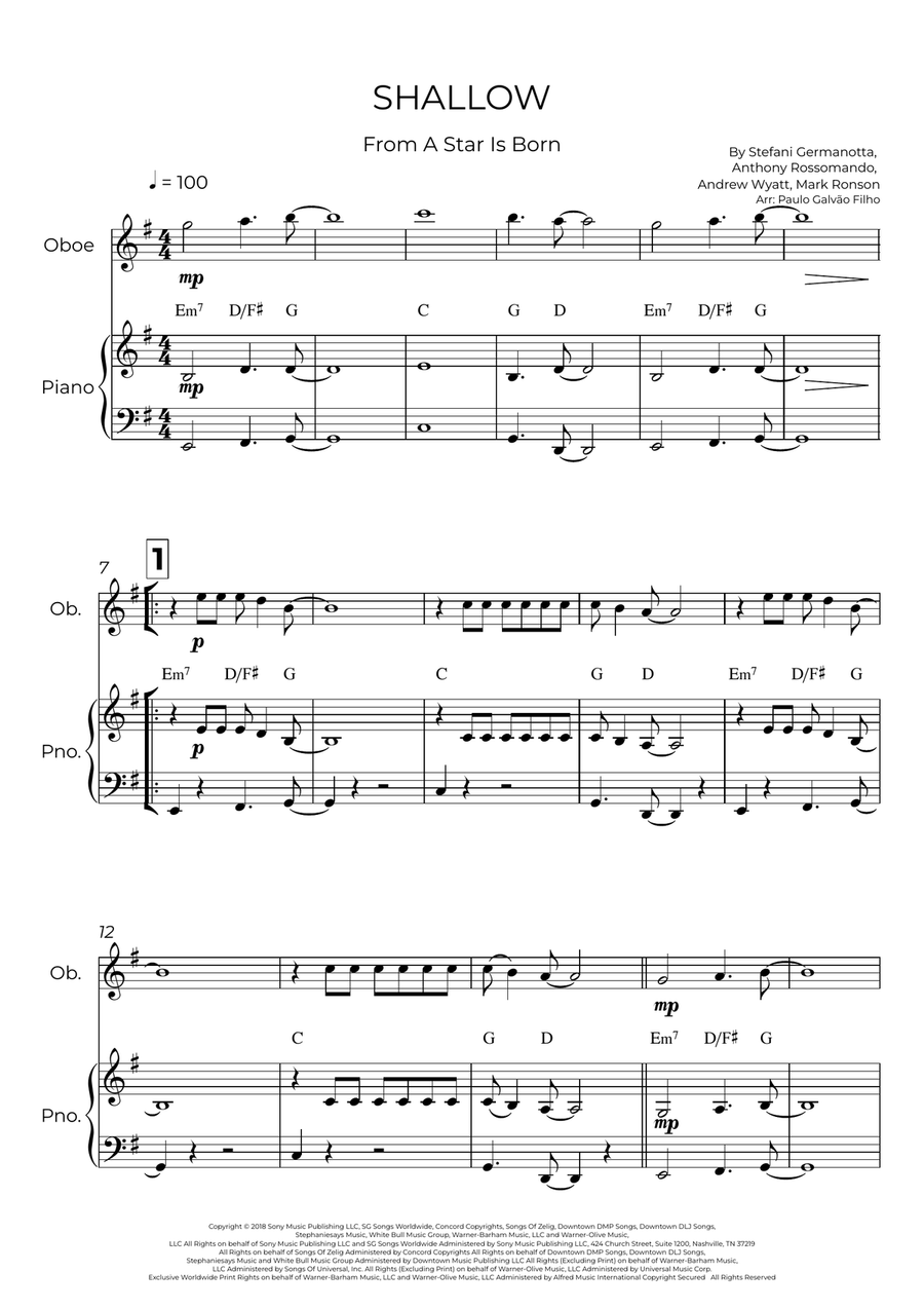 Shallow Shallow Piano scores gallery preview page 2