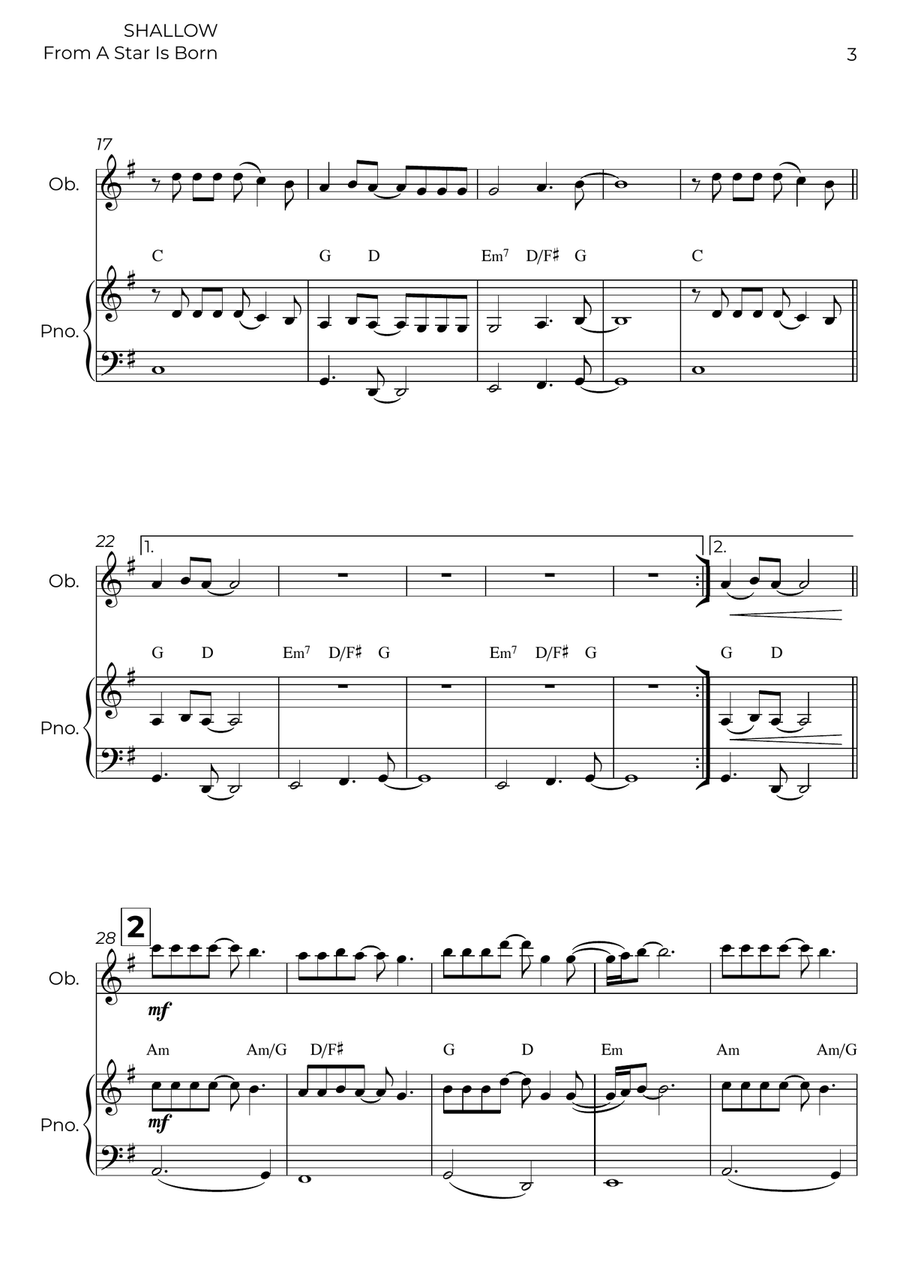 Shallow Shallow Piano scores gallery preview page 3