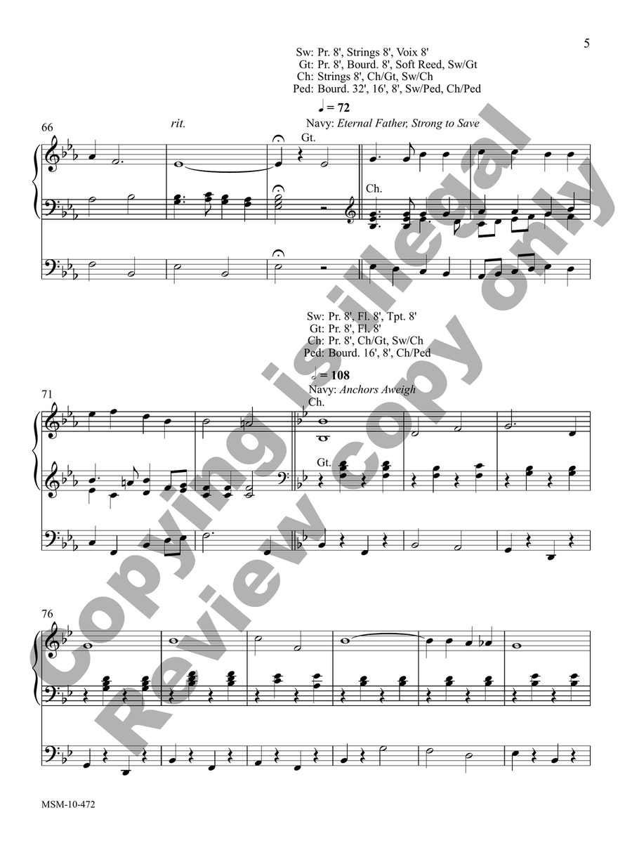Armed Forces Salute Armed Forces Salute Organ scores gallery preview page 3