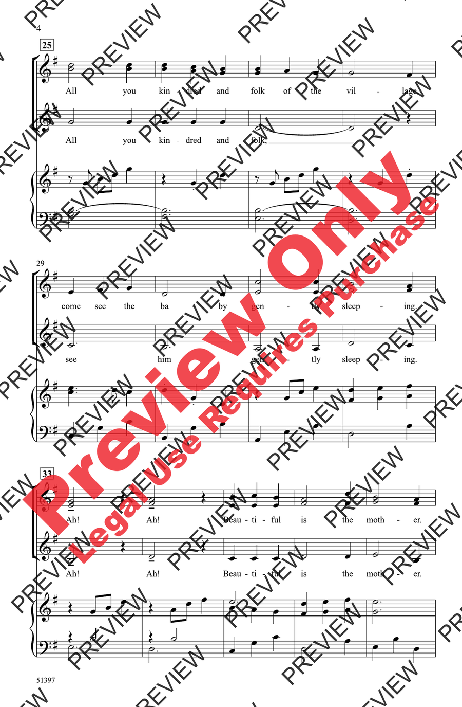 Bring a Torch, Jeanette, Isabella Women's Choir scores gallery preview page 4