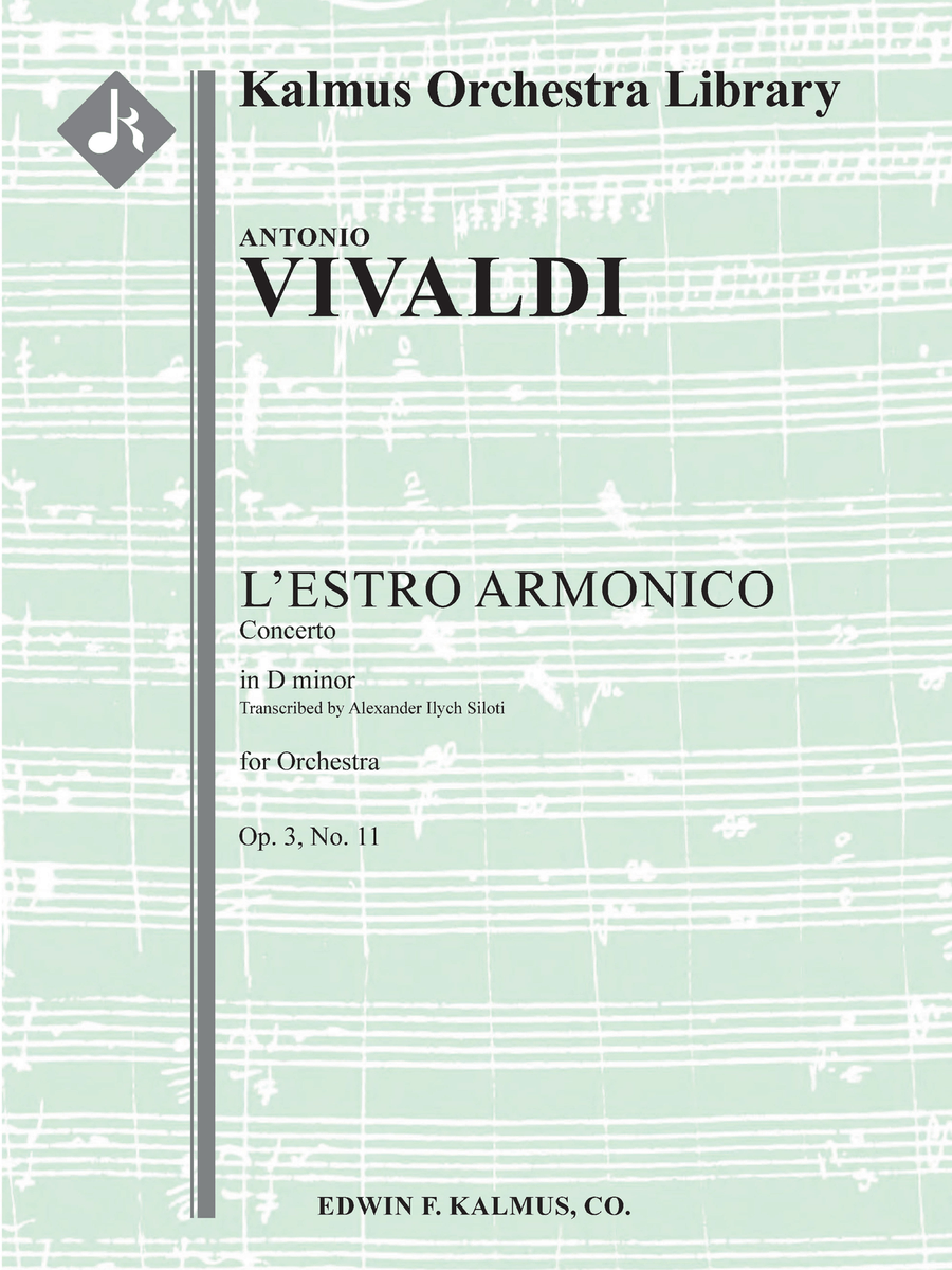 L'Estro Armonico, Op. 3, No. 11: Concerto in D minor, RV 565 / F.IV:11 (Siloti orchestration) Concert Band scores gallery preview page 1