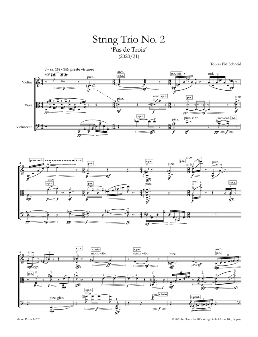 String Trio No. 2 'Pas de Trois' (Score and Parts) String Trio - Sheet Music page 2