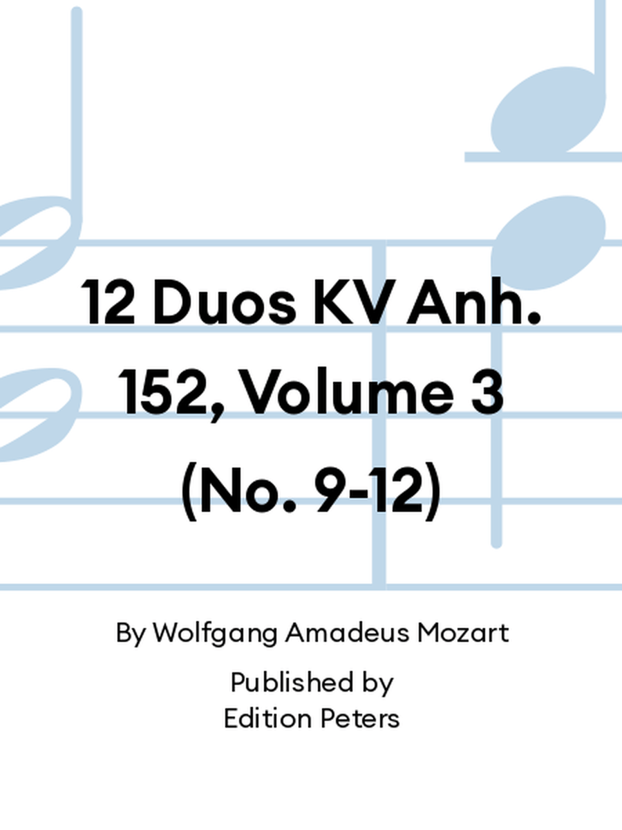 12 Duos KV Anh. 152, Volume 3 (No. 9-12) String Duet scores gallery preview page 1