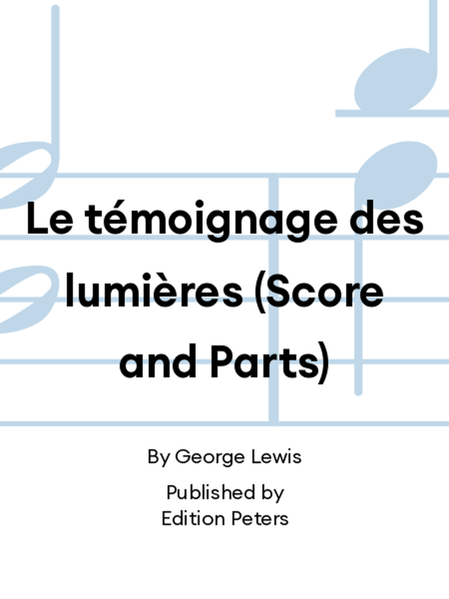 Le témoignage des lumières (Score and Parts) Percussion Ensemble scores gallery preview page 1