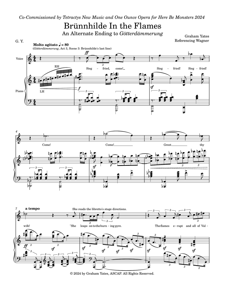 Brünnhilde In the Flames: An Alternate Ending to Götterdämmerung Piano, Vocal scores gallery preview page 1