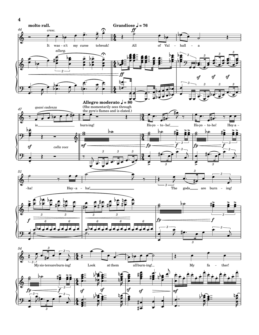 Brünnhilde In the Flames: An Alternate Ending to Götterdämmerung Piano, Vocal scores gallery preview page 4