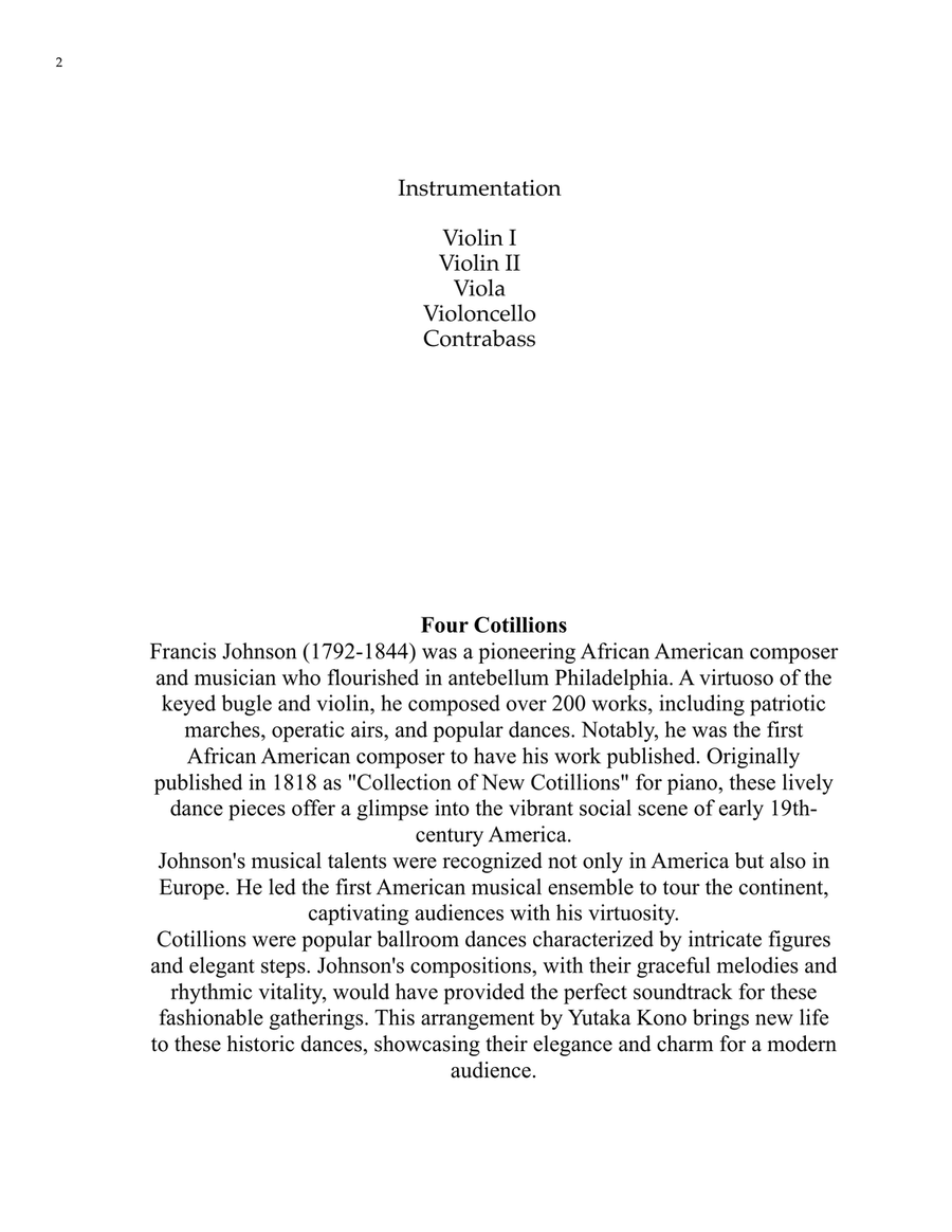 Four Cotillions for String Orchestra Chamber Music scores gallery preview page 2