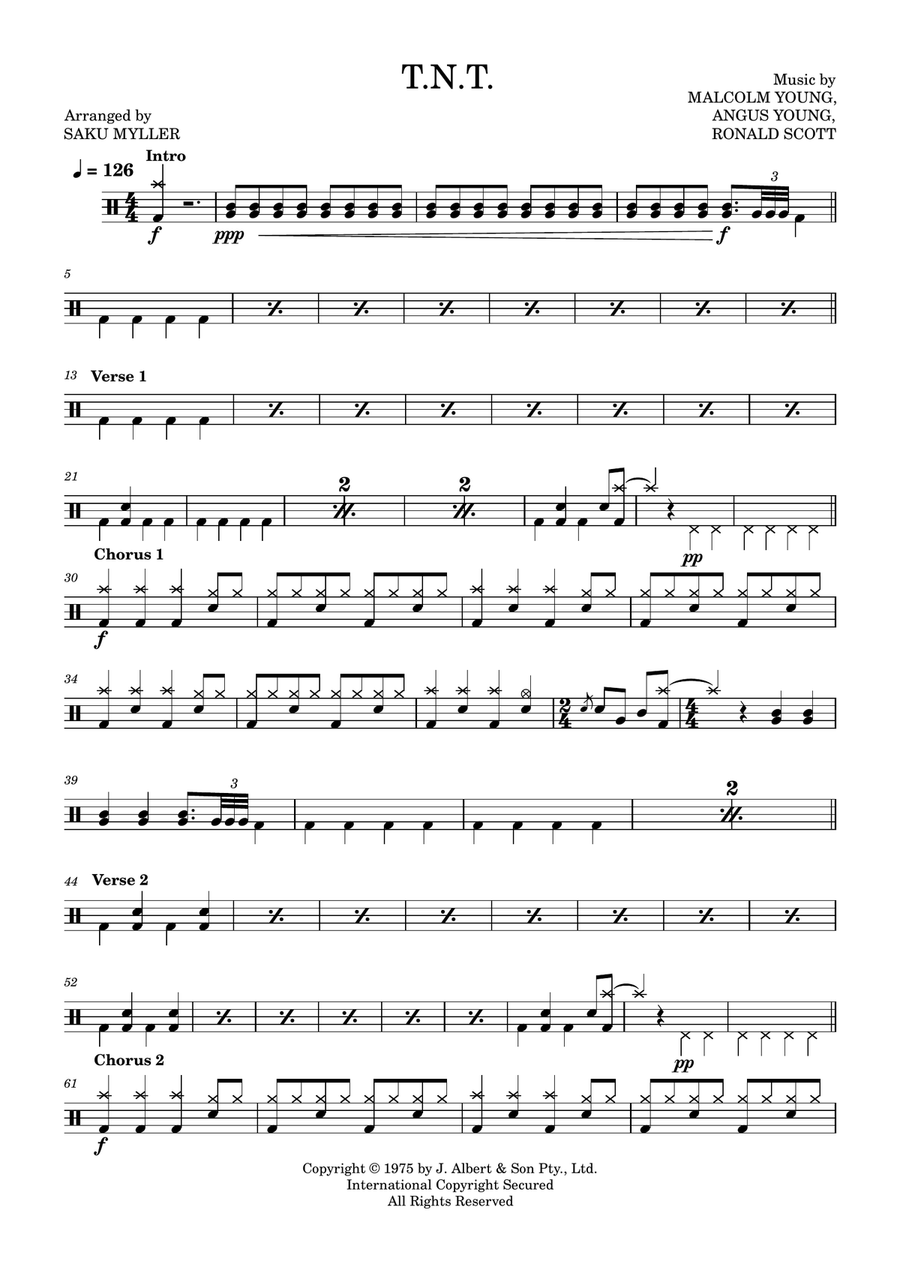 T.n.t. T.n.t. Drum Set scores gallery preview page 1