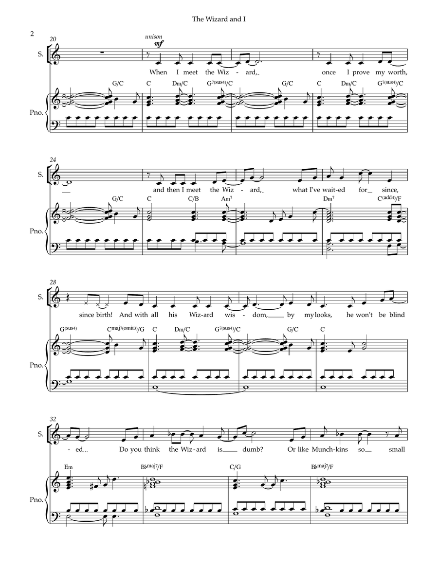The Wizard And I SSA scores gallery preview page 2