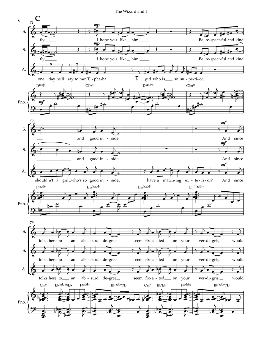 The Wizard And I SSA scores gallery preview page 6