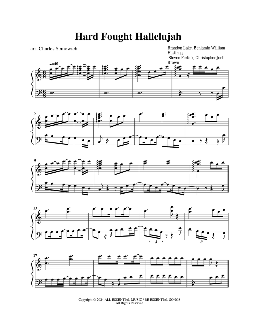 Hard Fought Hallelujah Hard Fought Hallelujah Carillon scores gallery preview page 2