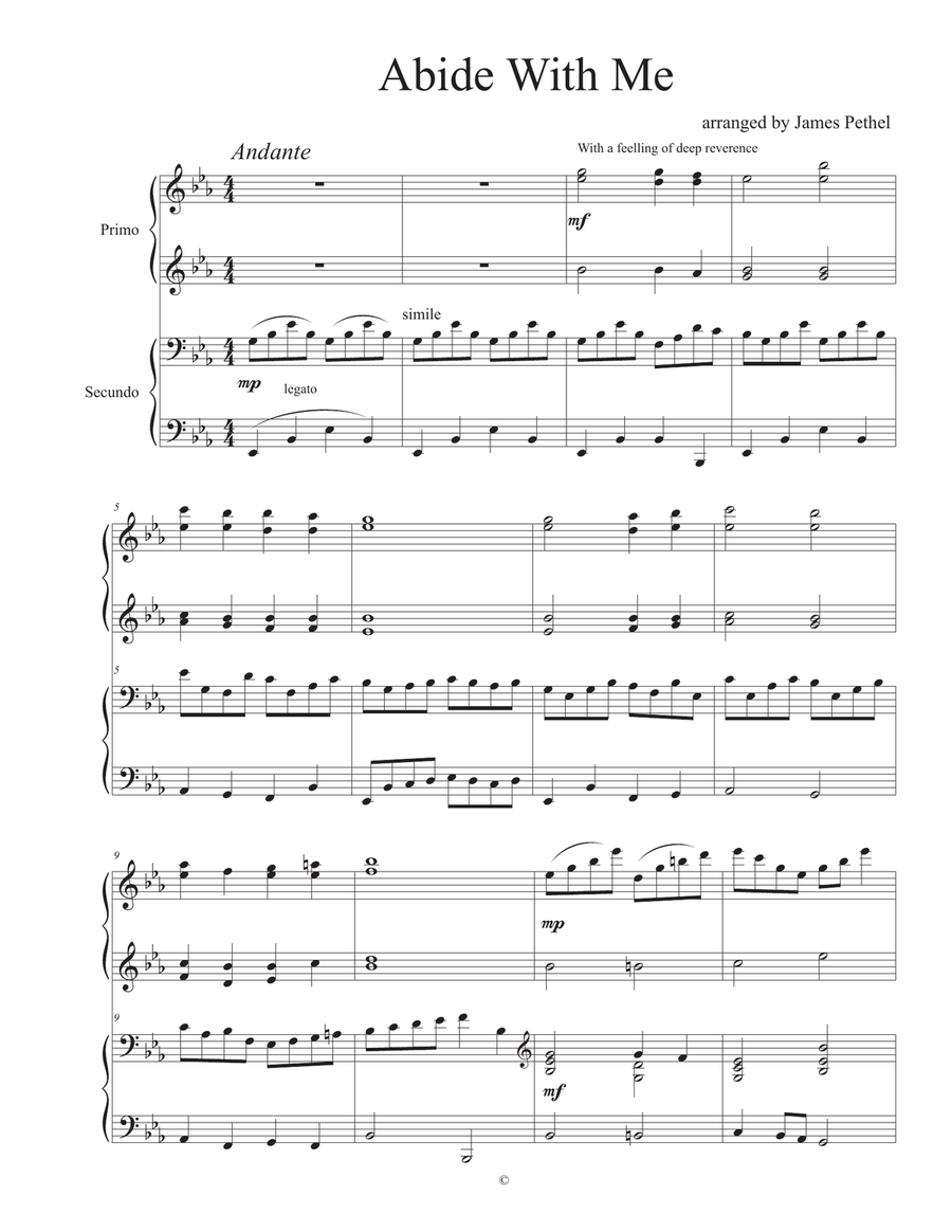 .Abide With Me four hands 1 Piano, 4-Hands scores gallery preview page 1