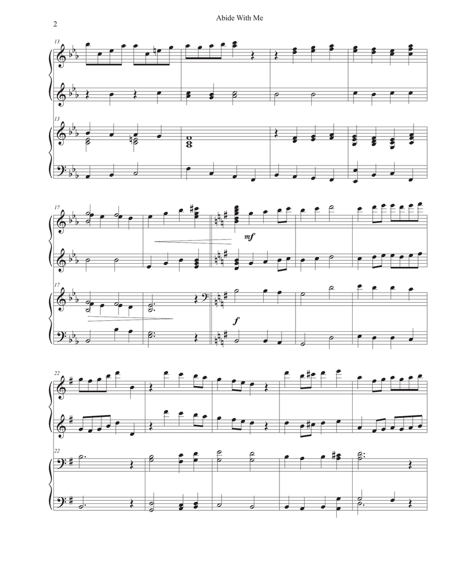 .Abide With Me four hands 1 Piano, 4-Hands scores gallery preview page 2