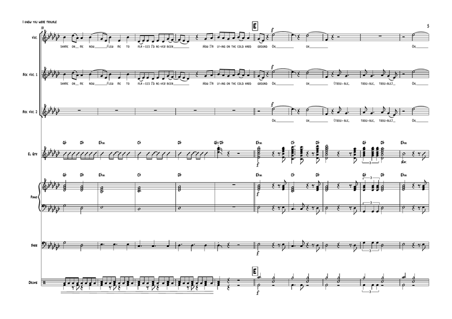 I Knew You Were Trouble I Knew You Were Trouble Cover Band scores gallery preview page 5