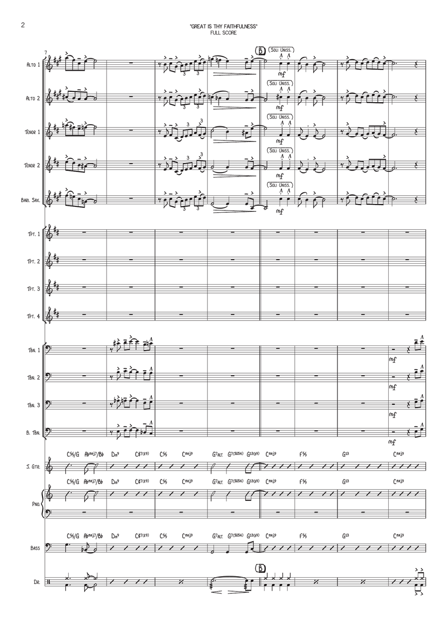 Great is Thy Faithfulness (Tu Es Fiel) Jazz Ensemble scores gallery preview page 3