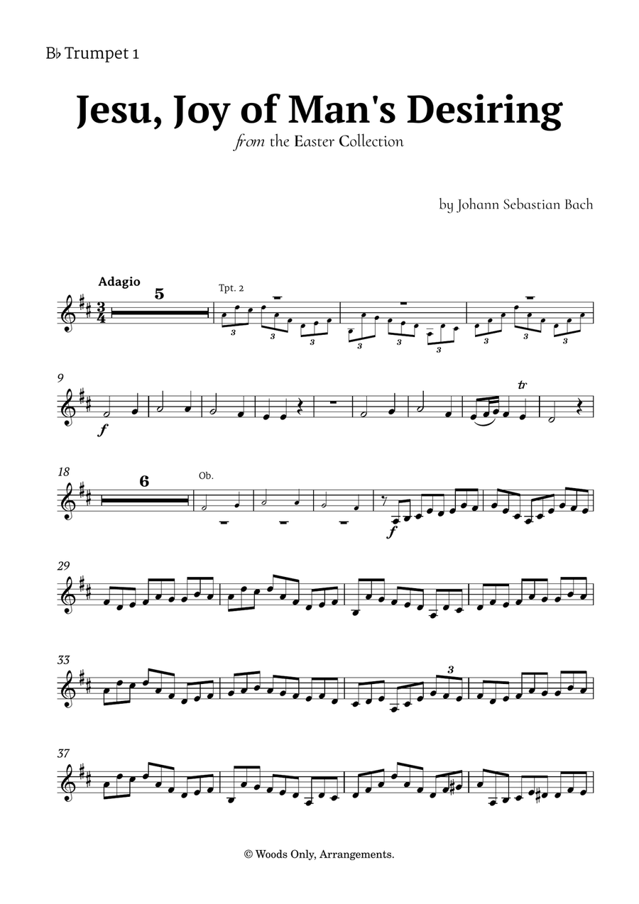 Jesu, Joy of Man's Desiring by Bach for Brass Quintet Brass Quintet scores gallery preview page 6