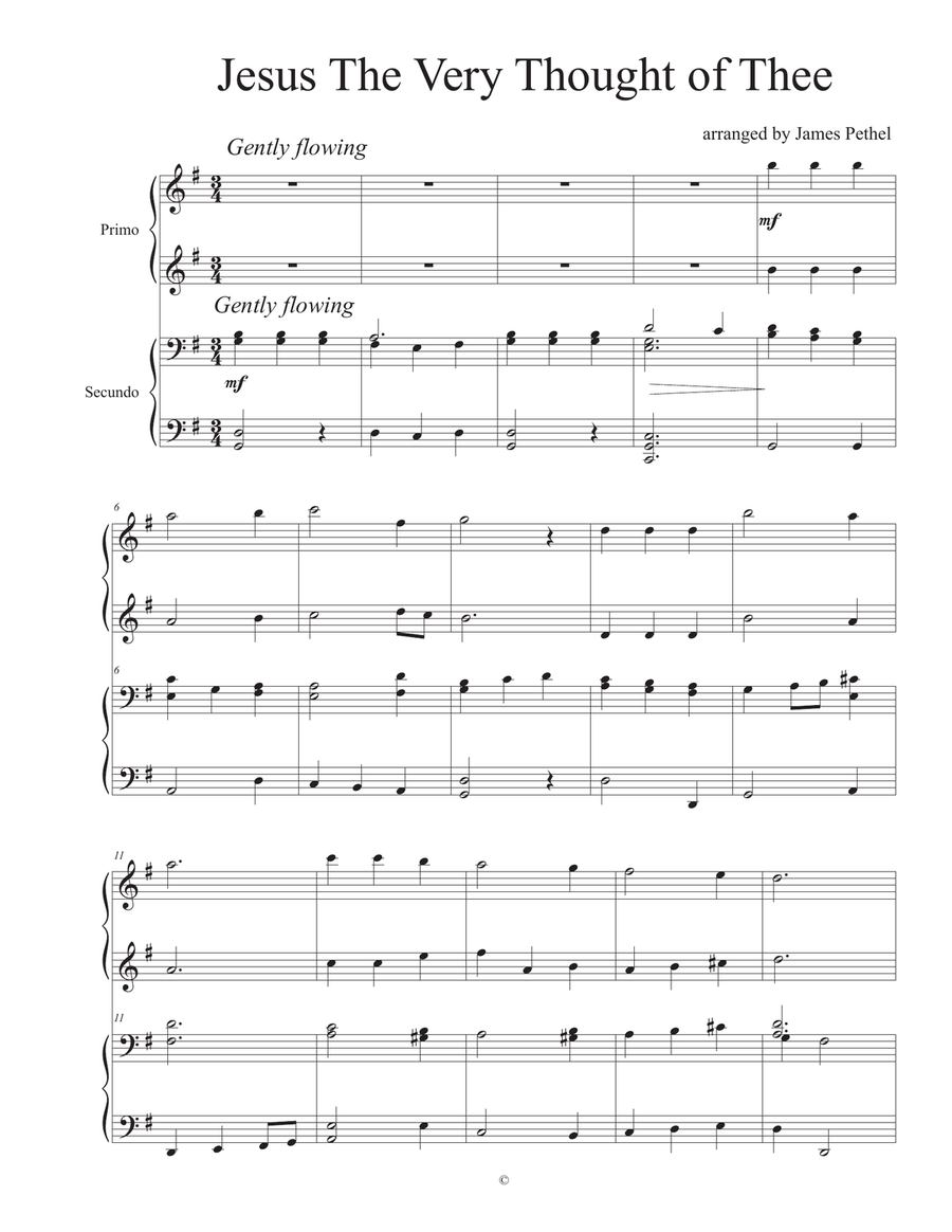 Jesus The Very Thought Of Thee (four hands() 1 Piano, 4-Hands scores gallery preview page 1