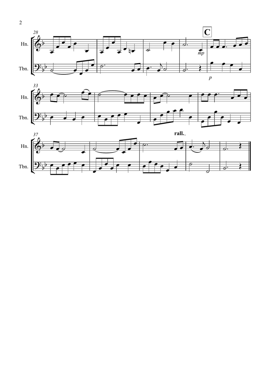 Shenandoah for Horn and Trombone Duet Brass Duet scores gallery preview page 2