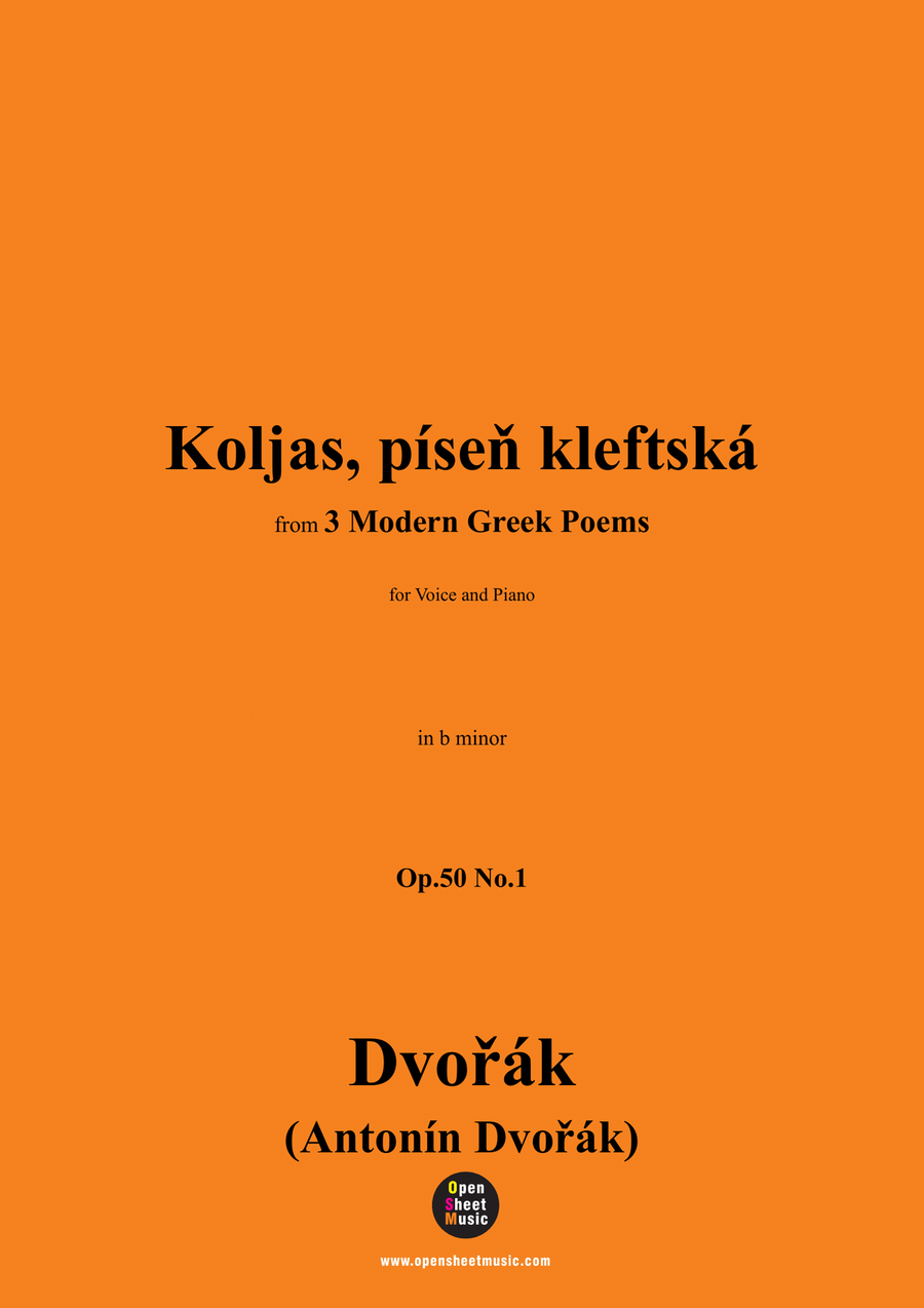 A. Dvořák-Koljas,píseň kleftská,in b minor Piano, Vocal scores gallery preview page 1