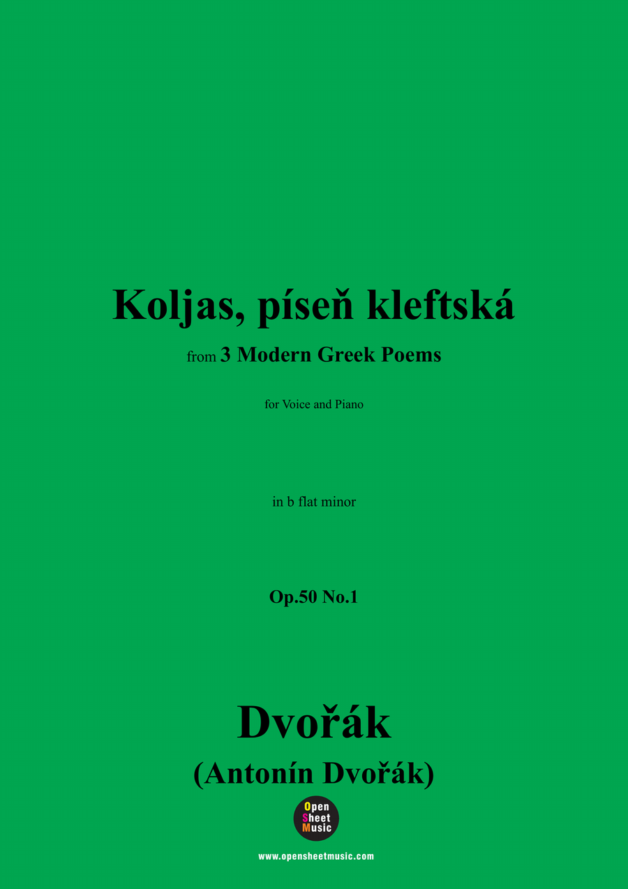 A. Dvořák-Koljas,píseň kleftská,in b flat minor Piano, Vocal scores gallery preview page 1